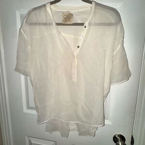 Chico's Ivory Sheer Blouse